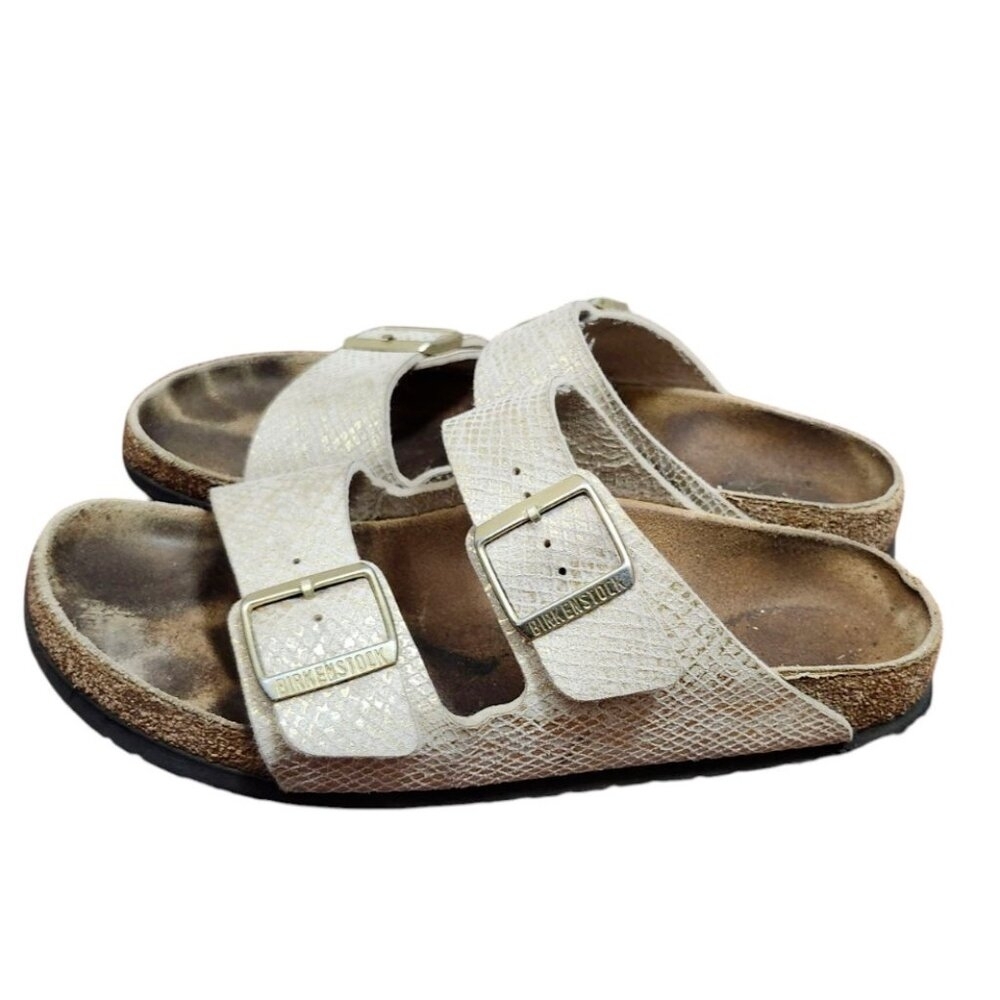 Birkenstock Arizona Schmal Shiny Python Eggshell … - image 7